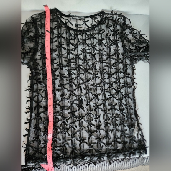 Zara Black Bow Sheer Top - EXCELLENT condition. - Picture 9 of 10